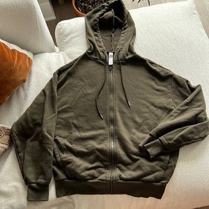 Alo yoga zip up hoodie in olive
